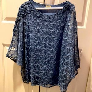 Signals lace embroidered overlay top with attached tank never worn.